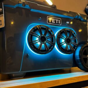 YETI HAUL cooler UK premium insulated cooler with Kicker KM65 speakers RGB LED lighting Bluetooth amplifier smart app control system