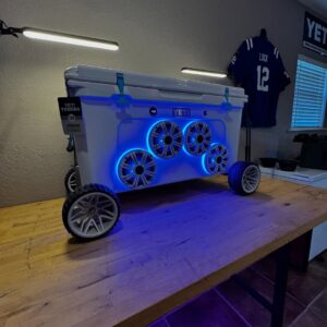 Custom YETI Tundra 110 cooler with 4 Kicker KMs and premium audio system