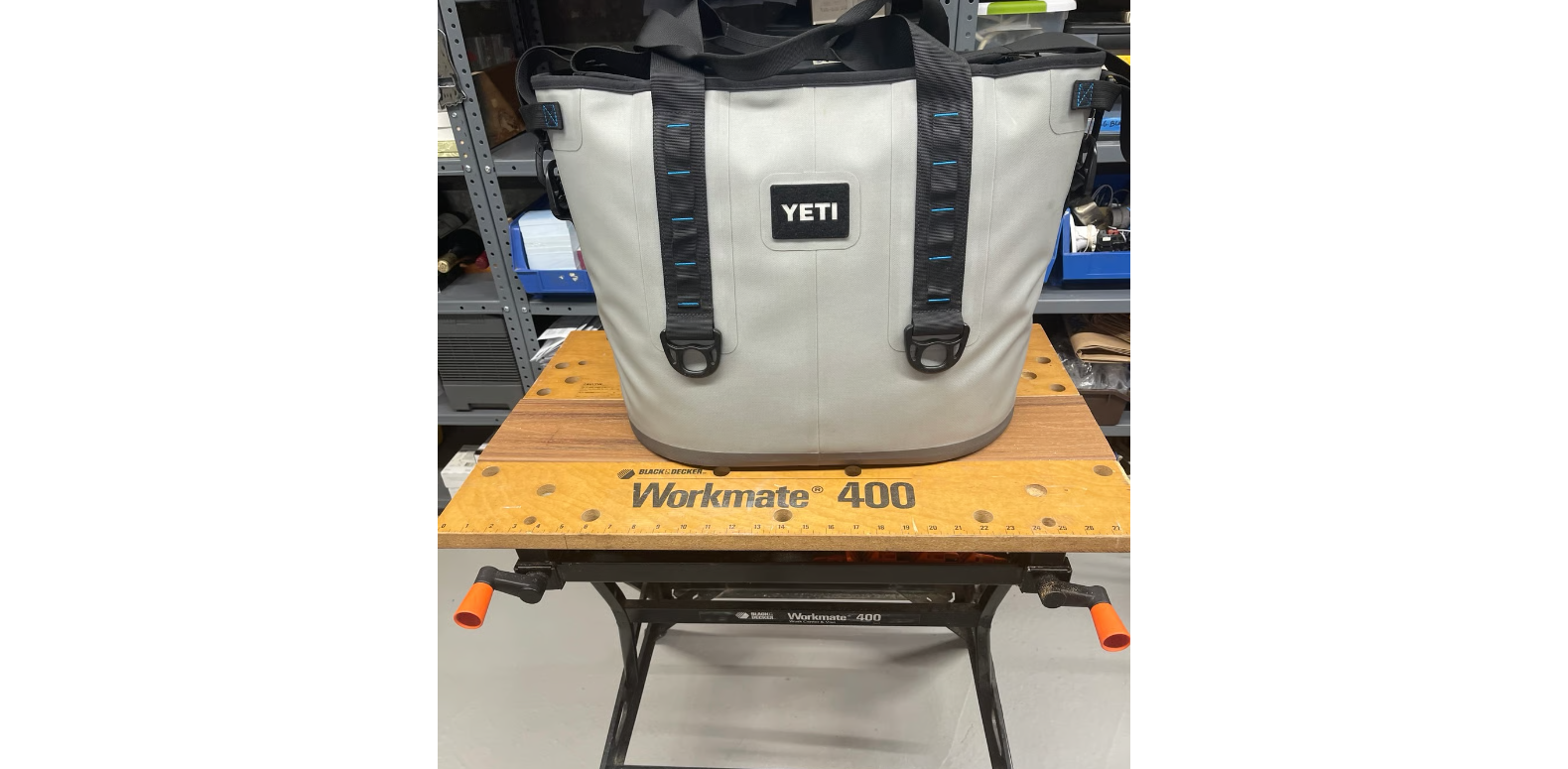 YETI Hopper 30 soft cooler in Fog Gray colour front view