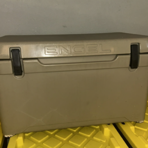 Engel 65 hard cooler tan colour front view UK
