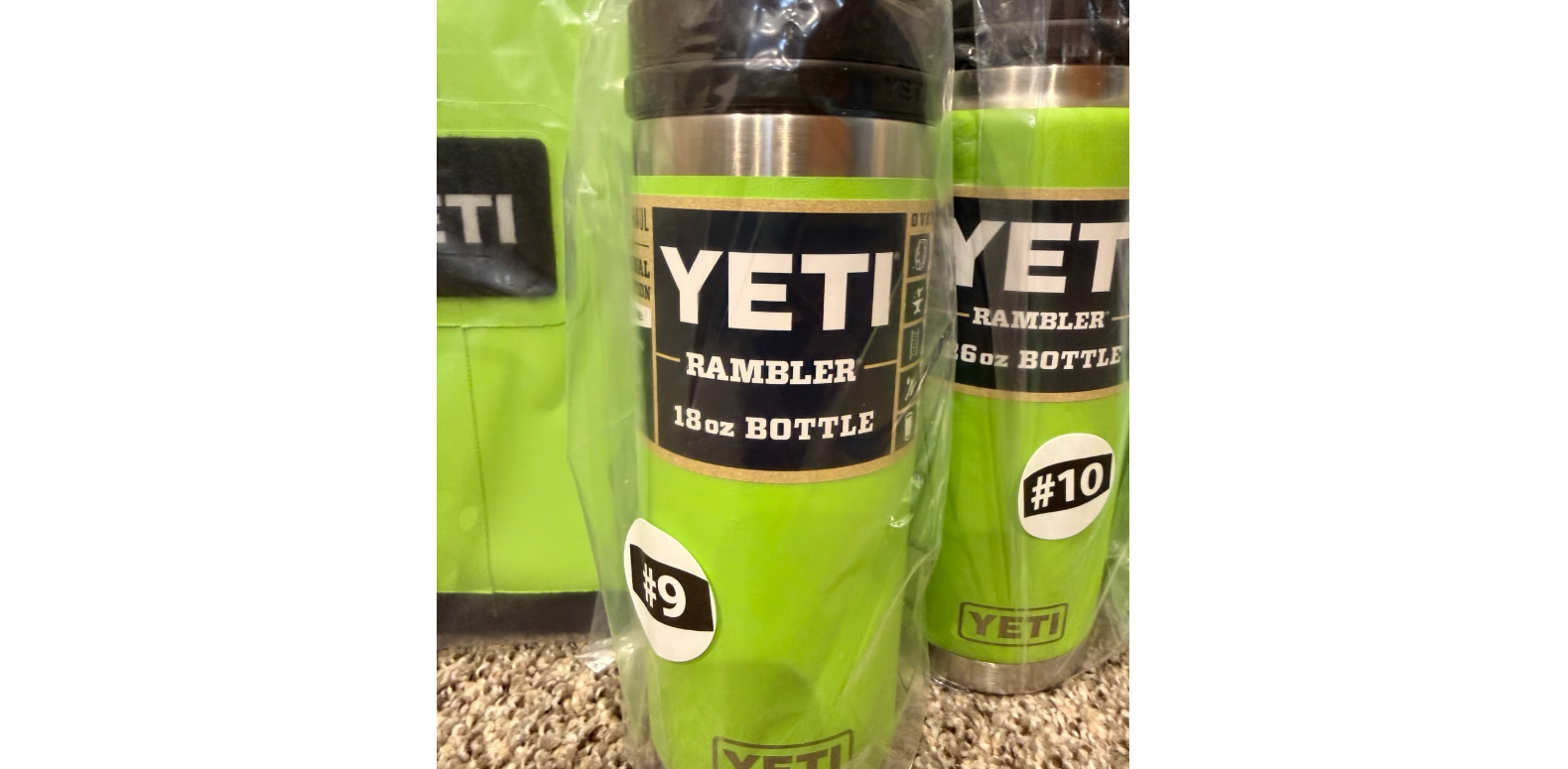 YETI cooler and cup bundle in green complete set as pictured with matching hard cooler and drinkware brand new