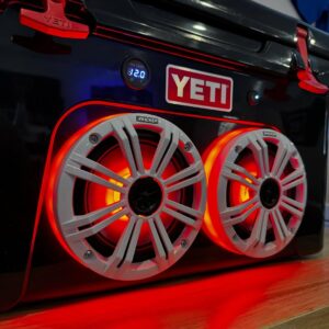 yeti tundra 45 cooler speaker uk black red latches