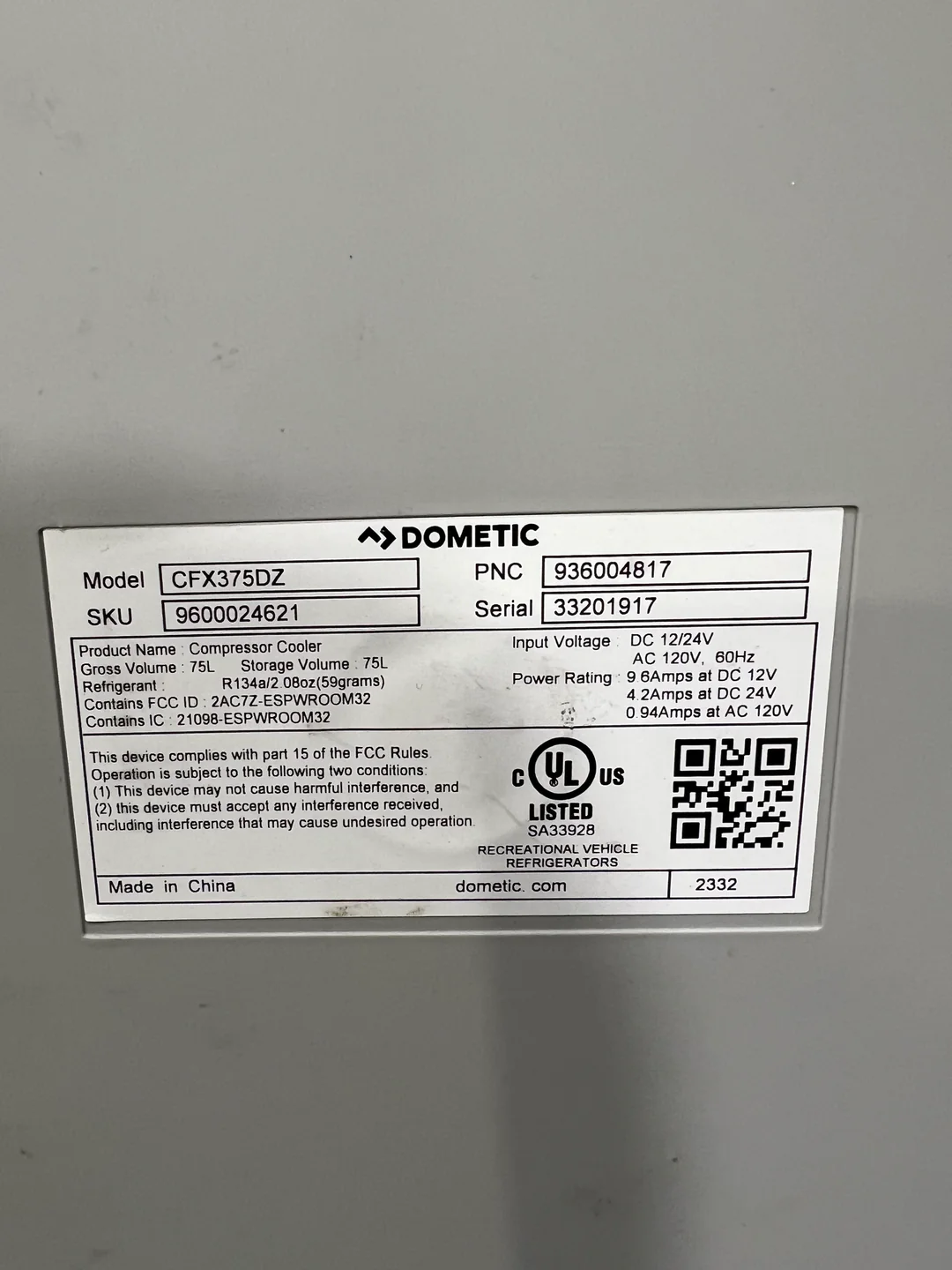 Dometic CFX3 75L Cooler portable refrigerator for camping caravans campervans and outdoor travel