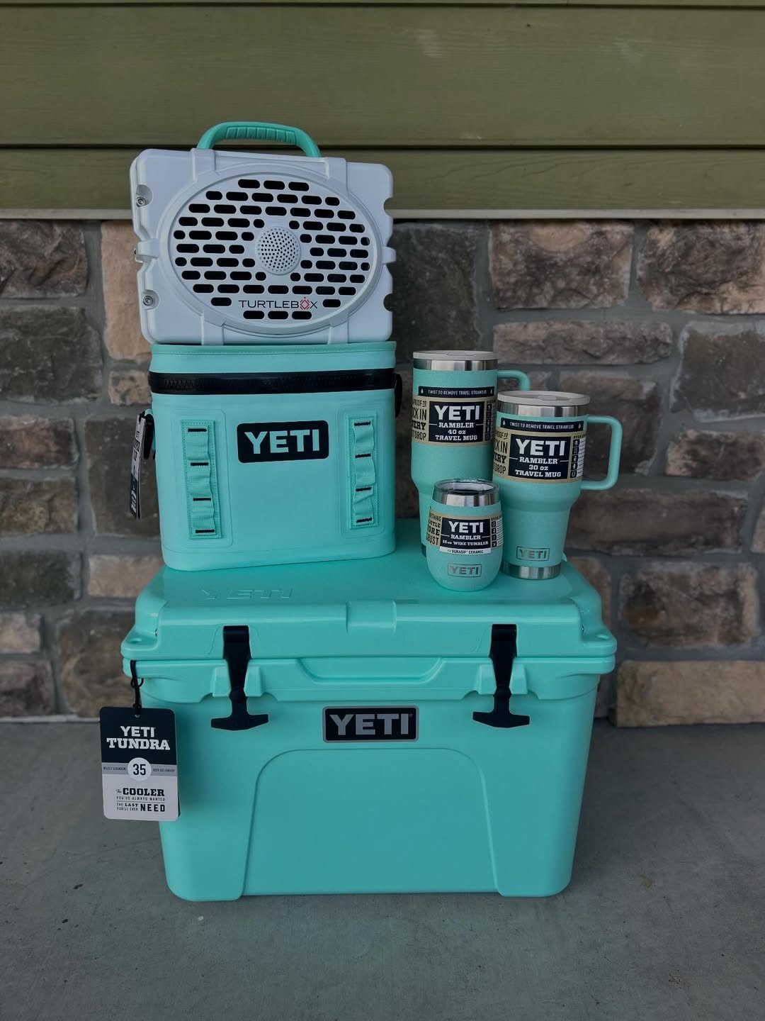 Seafoam YETI Tundra 35 Cooler insulated outdoor hard cooler for camping fishing boating and travel