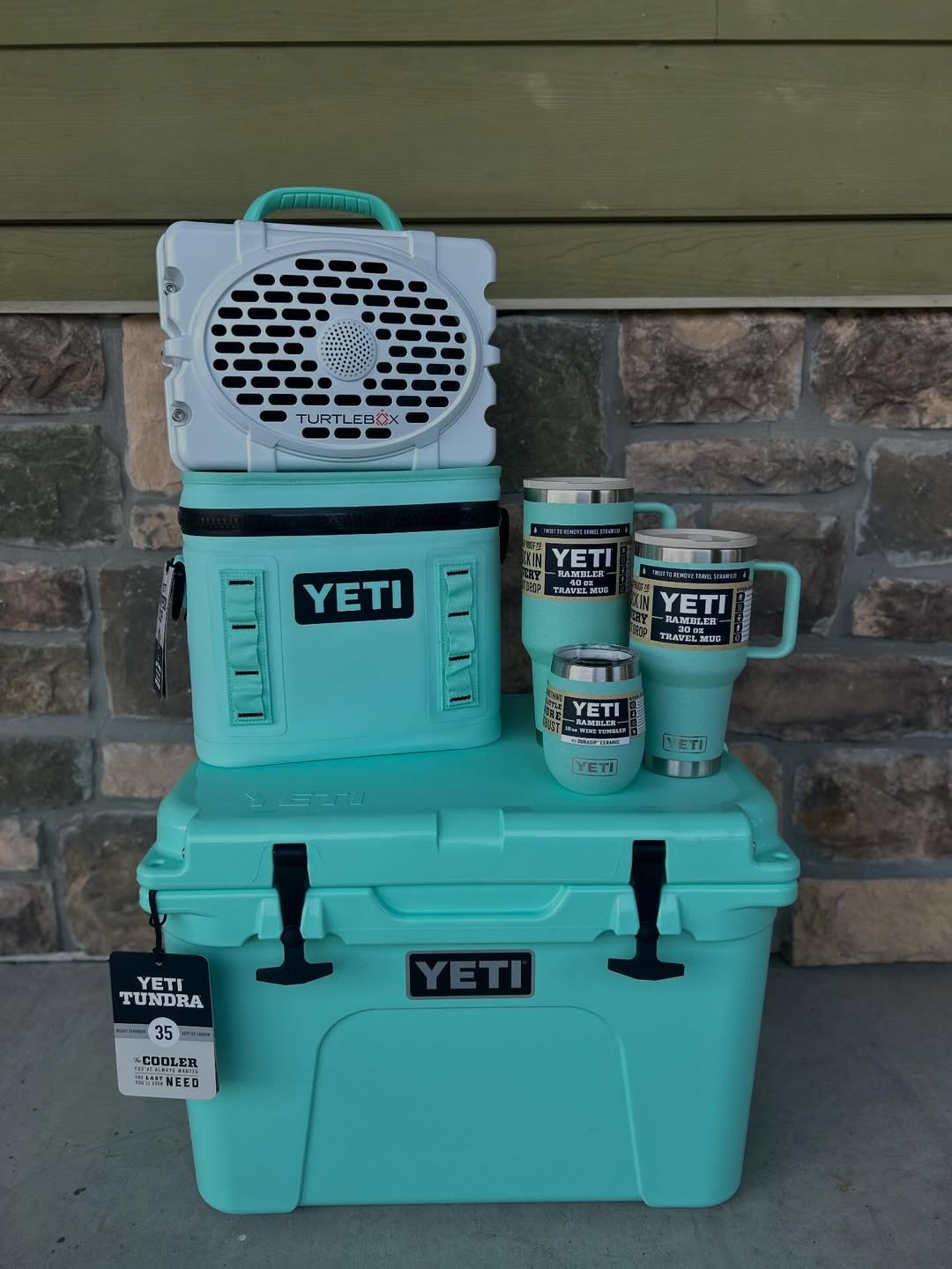 YETI Tundra Haul Wheeled Cooler Seafoam limited edition outdoor rolling cooler for camping fishing and travel
