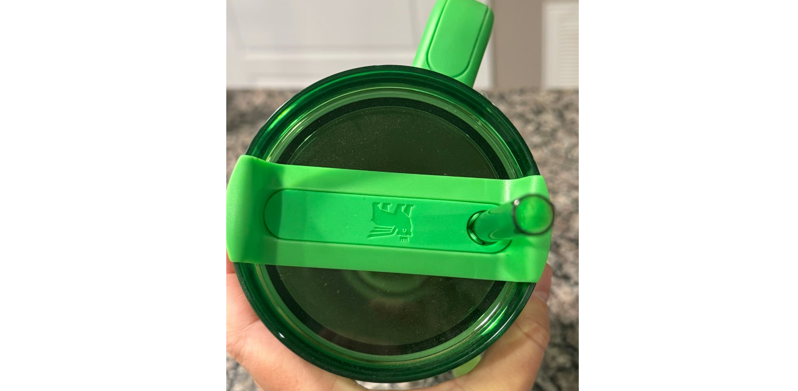 Starbucks Stanley Pearl Green Quencher 40oz with slime sleeve and straw topper Halloween tumbler