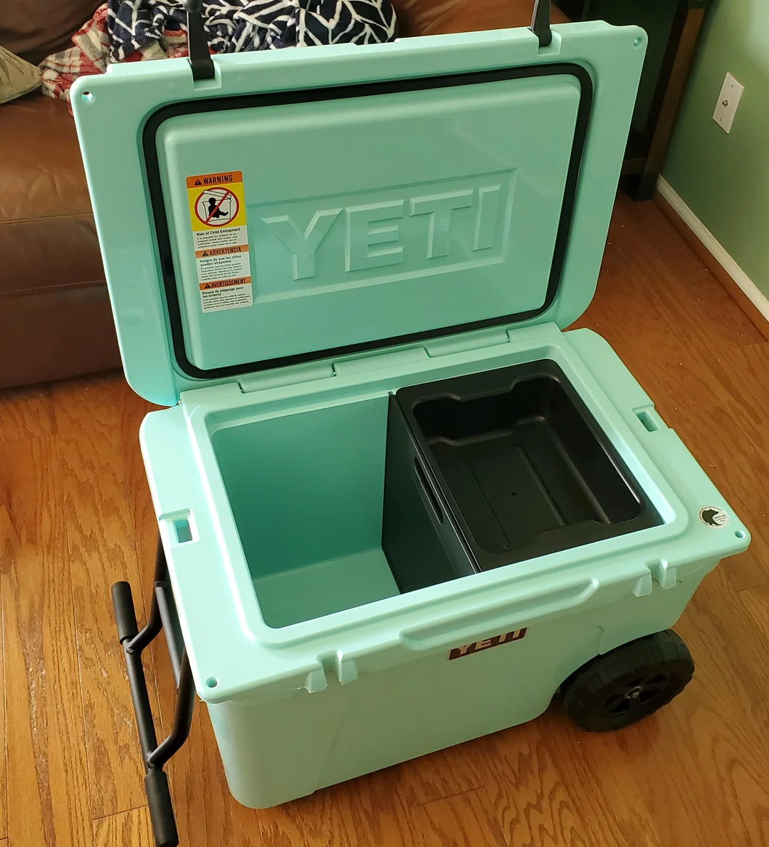 YETI Tundra Haul Wheeled Cooler Seafoam limited edition outdoor rolling cooler for camping fishing and travel