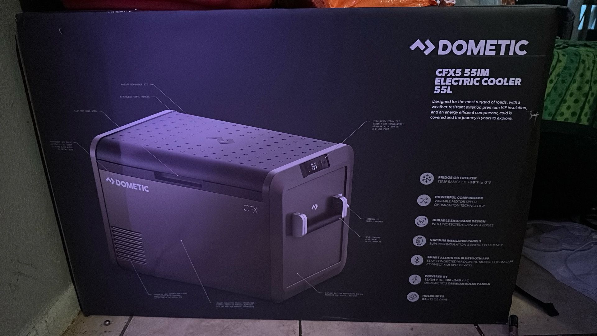 Dometic CFX55IM Electric Cooler 55L portable fridge freezer with ice maker for camping and van life