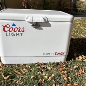 Coleman Coors Light 54QT Cooler UK White Steel Belted Cooler