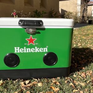 Heineken 54QT Bluetooth Cooler UK Green Metal Speaker Cooler