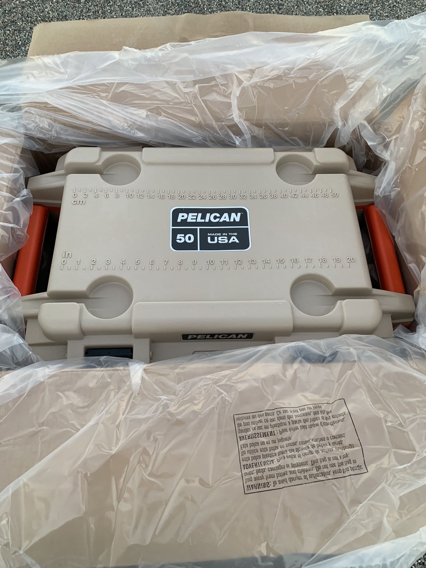 Pelican 50QT Elite Cooler UK Tan Orange Brand New