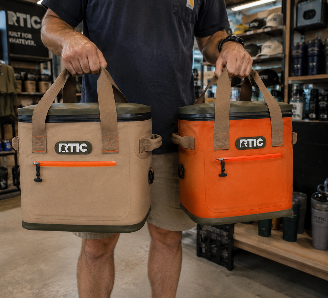 RTIC 30 Can Soft Cooler UK in Tan and Orange colour options